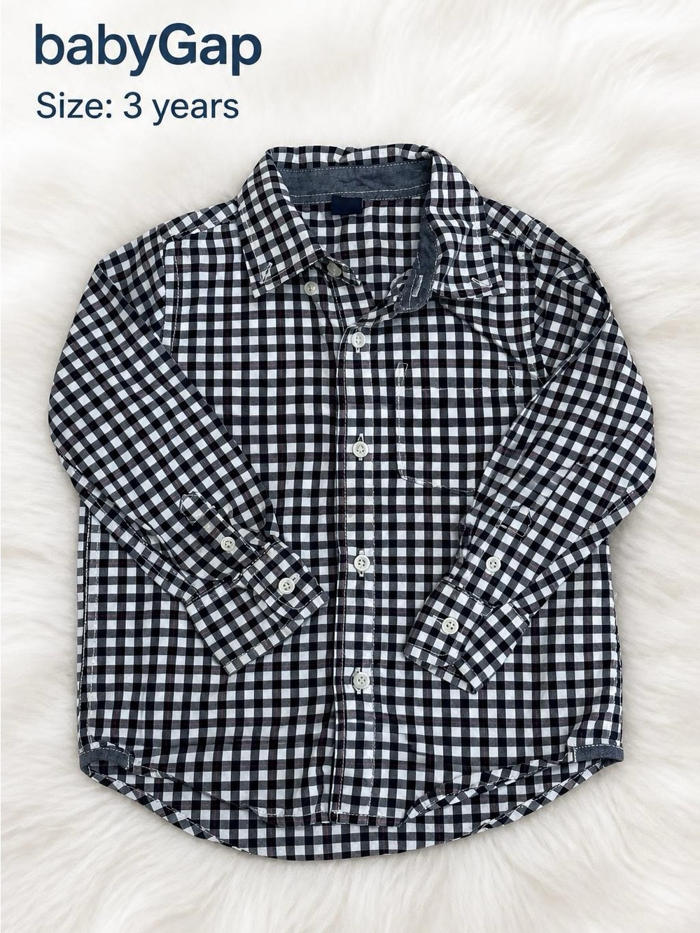 GAP Black & White Gingham Button-Down Shirt